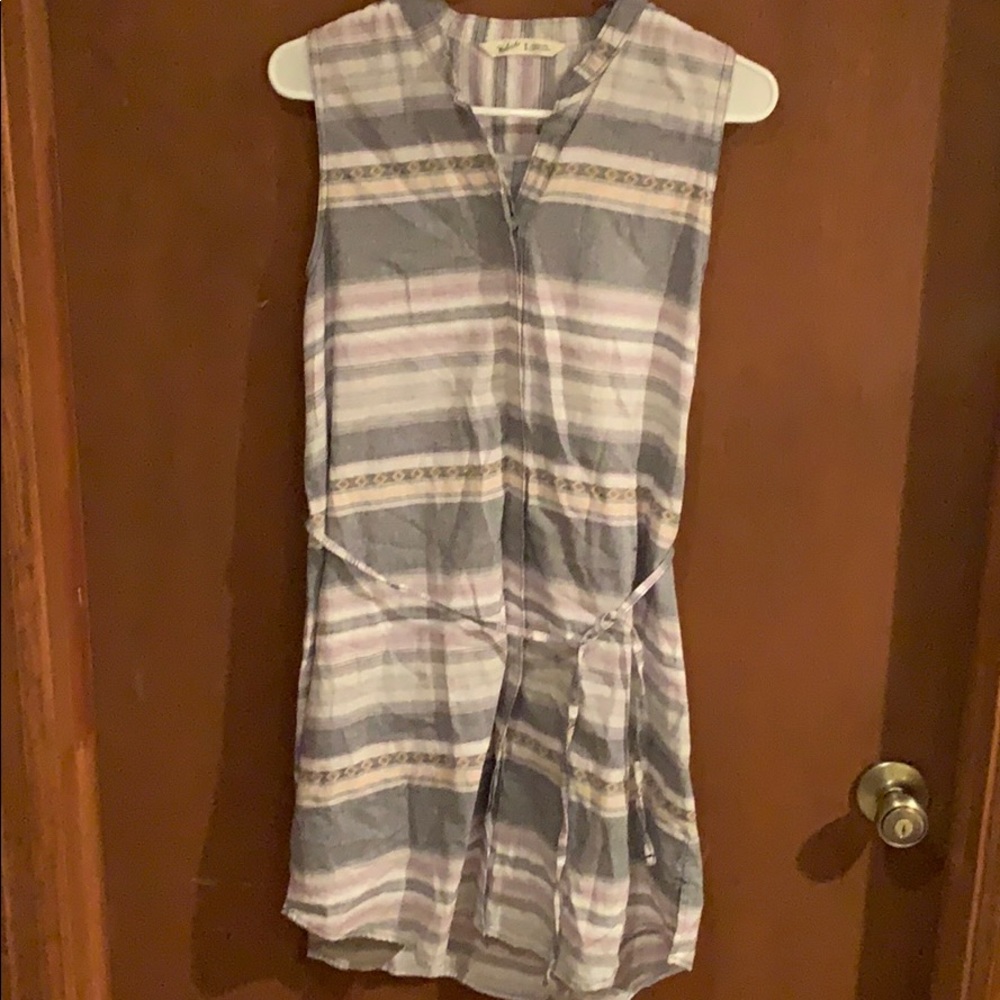 Linen summer button down dress